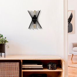 Opviq Kirpi - 3091 Lámpara de pared negra industrial